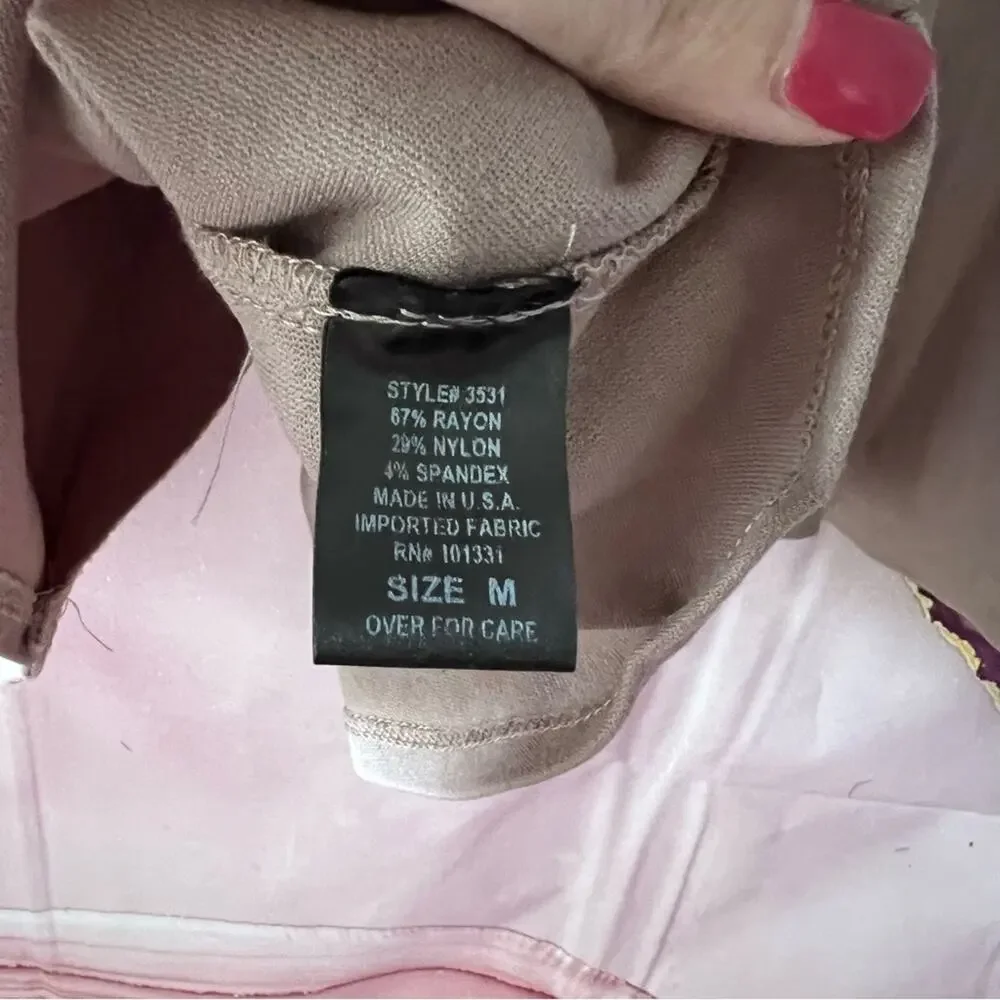 5/$30 Charlotte Russe Peplum Open Front Blazer Tan M